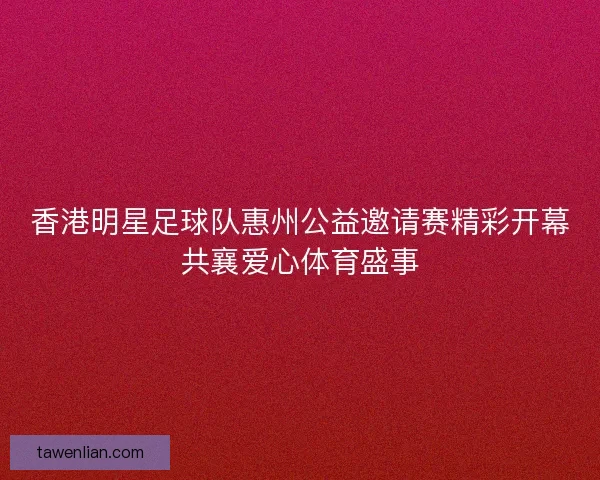 香港明星足球队惠州公益邀请赛精彩开幕共襄爱心体育盛事